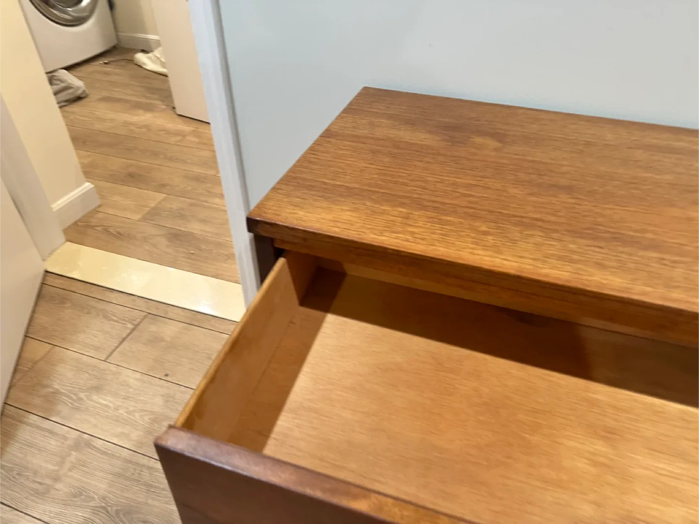 Vintage Refinished Wooden 3-Drawer Dresser image indicator(4)