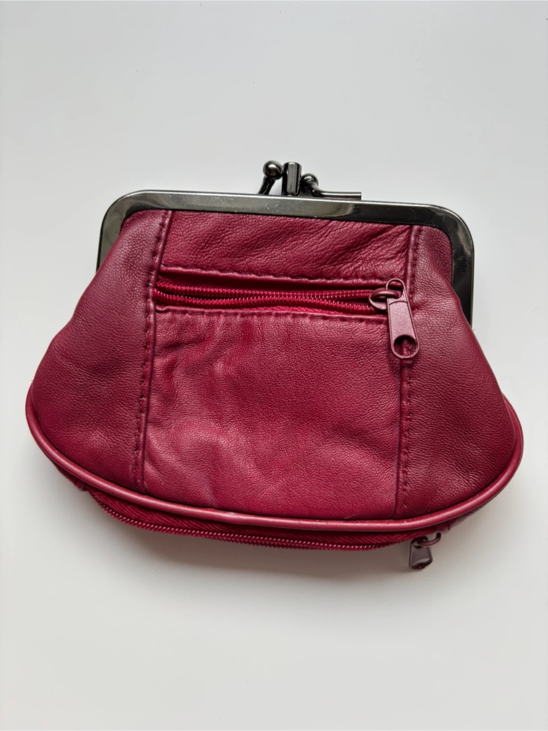Red Leather Coin Purse - photo 5