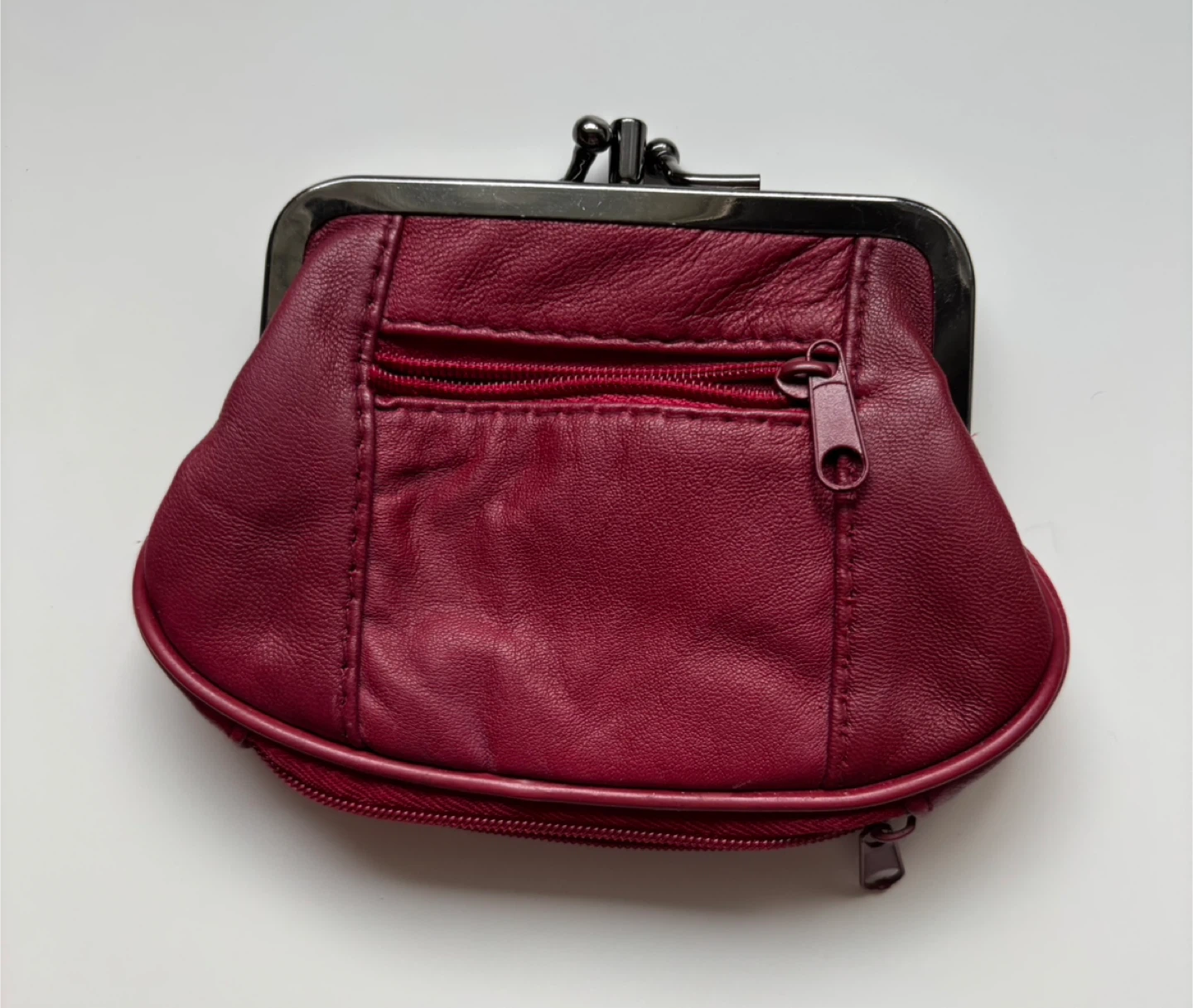 Red Leather Coin Purse - photo 2