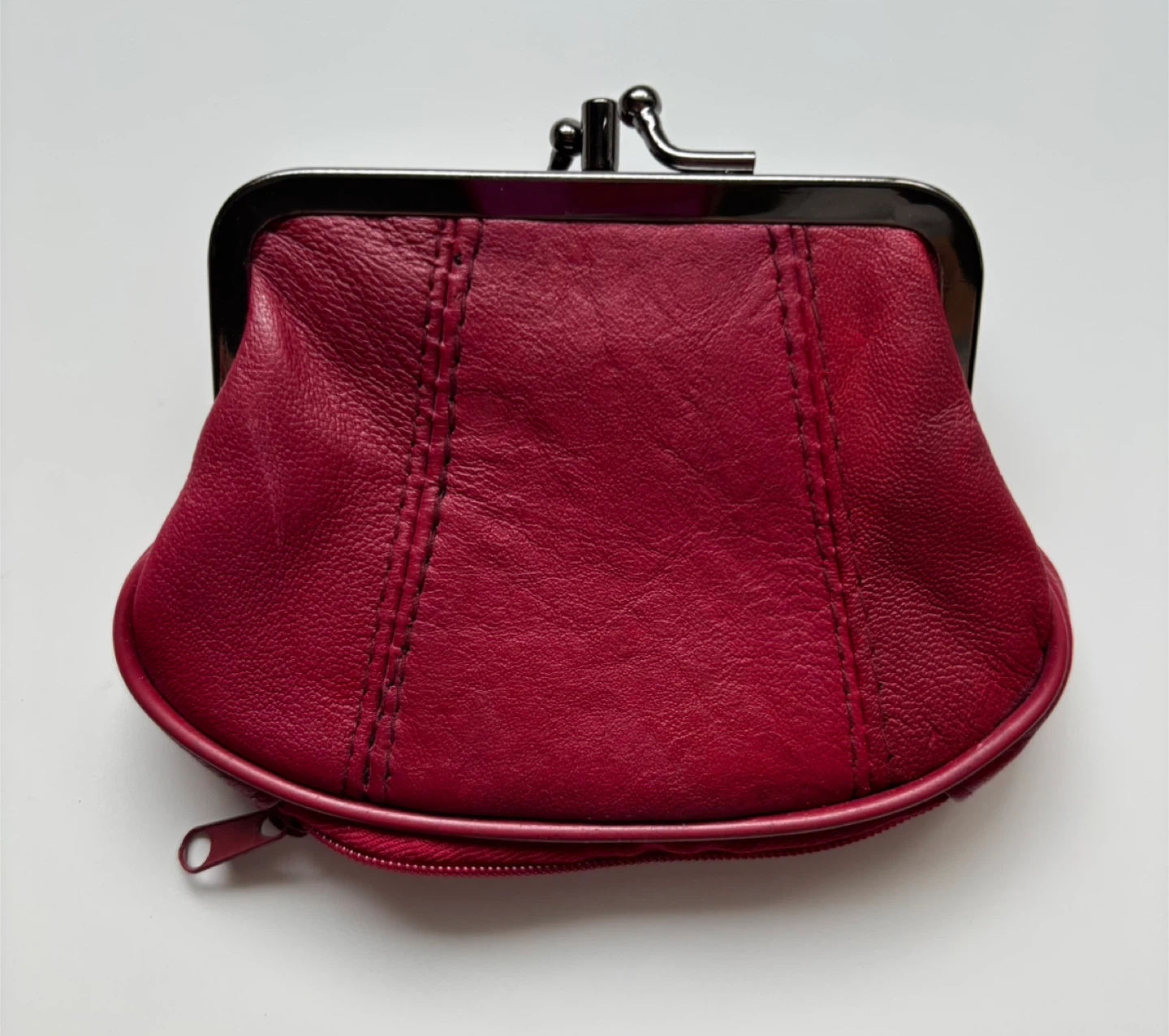 Red Leather Coin Purse