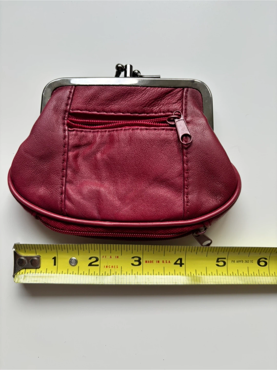Red Leather Coin Purse - photo 3