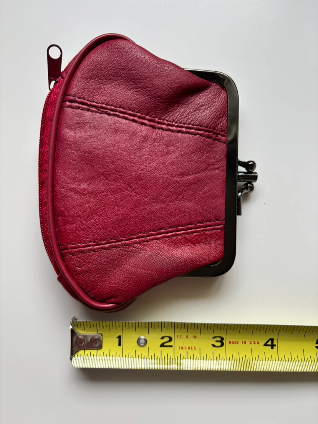 Red Leather Coin Purse - photo 4