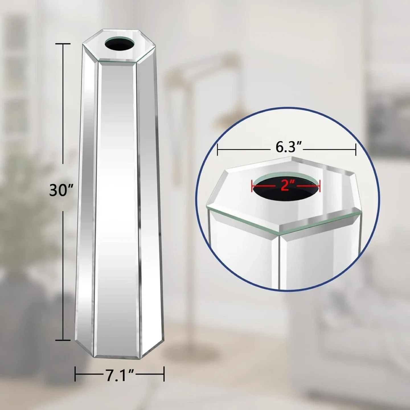 Home Decor - Hexagon Mirrored Vase - BN image indicator(2)