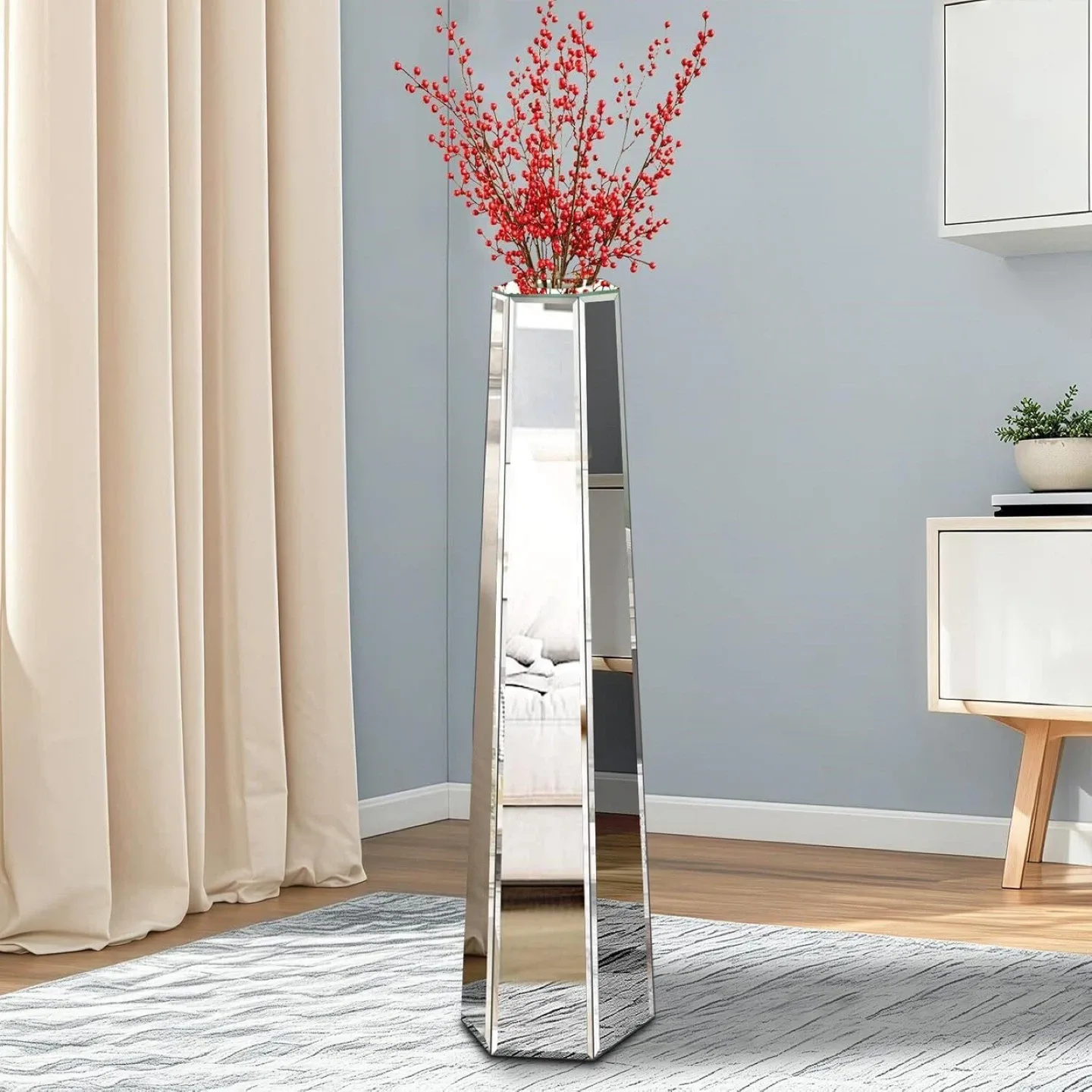 Home Decor - Hexagon Mirrored Vase - BN thumbnail