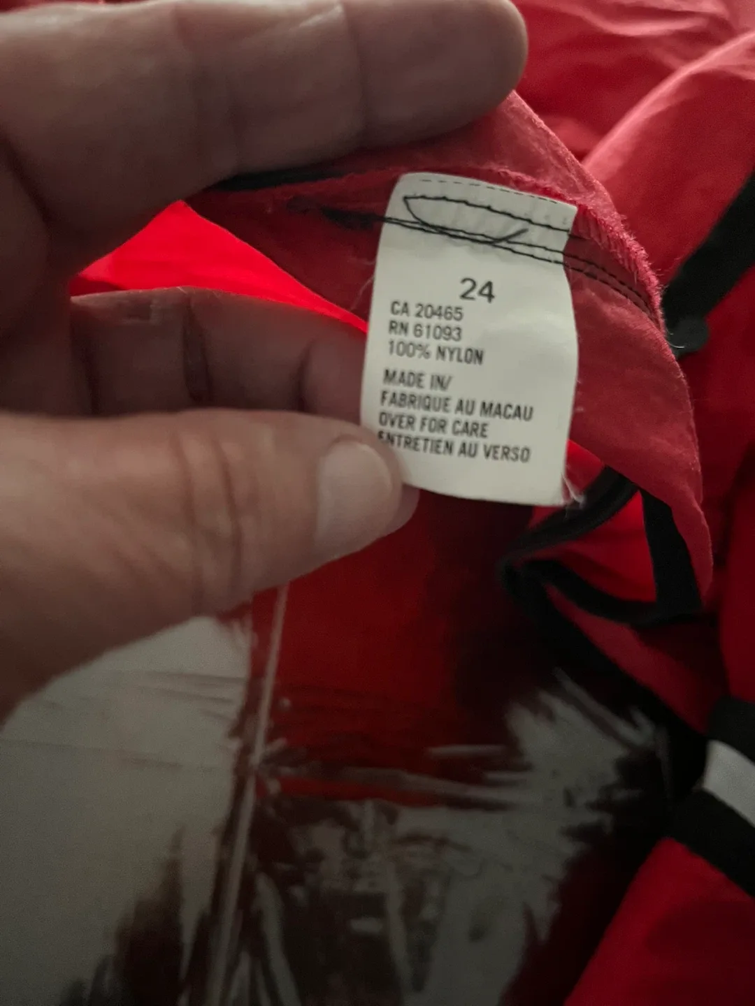 Red Nylon Jacket Size 24 thumbnail