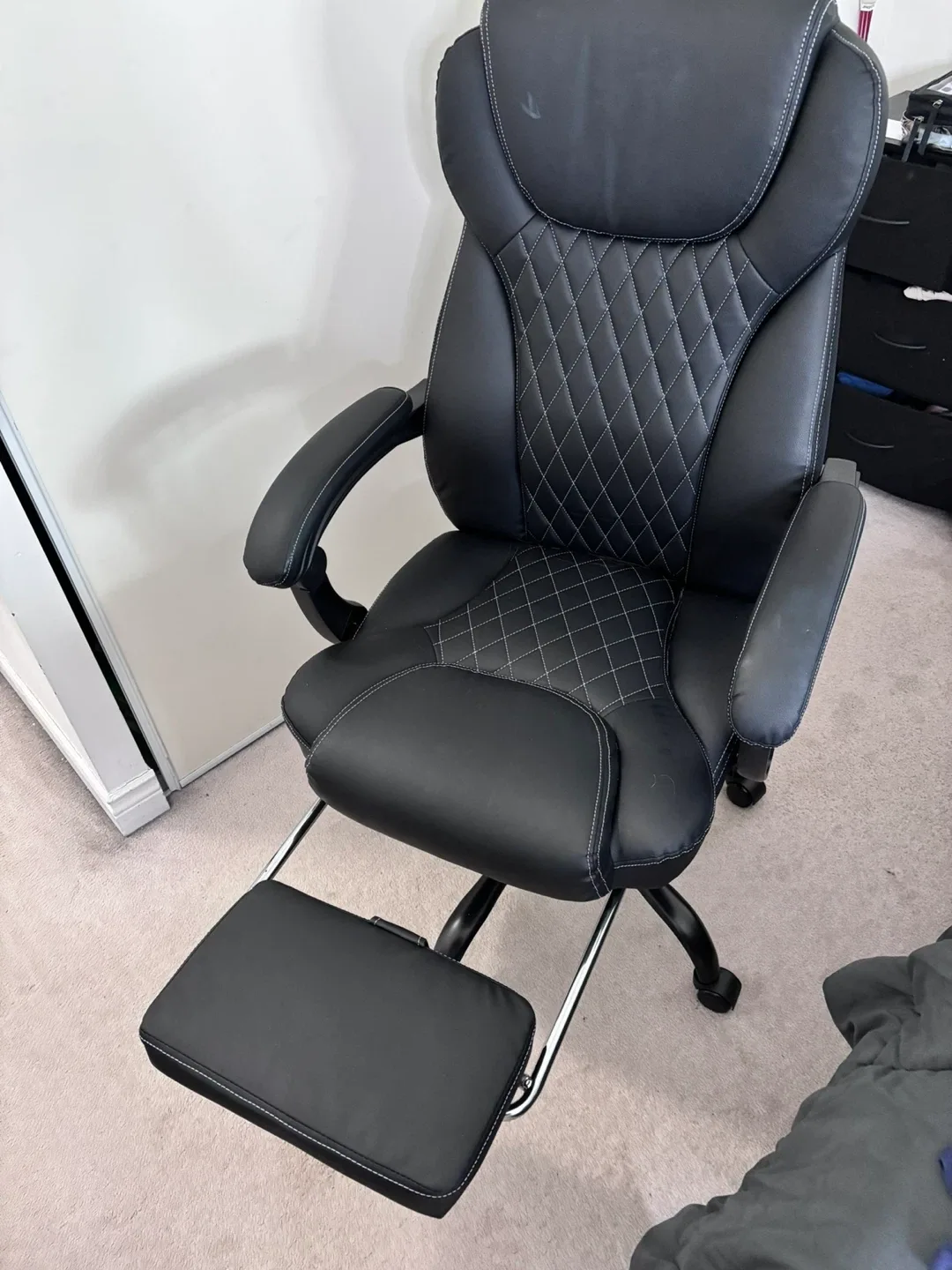 [MOVING SALE] Black Executive Office Chair with Footrest image indicator(4)