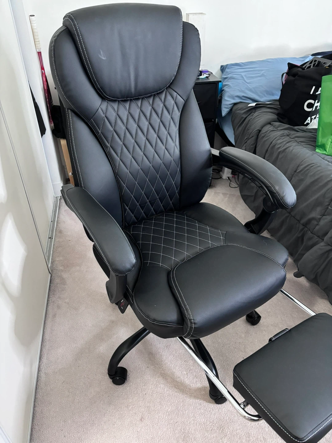 [MOVING SALE] Black Executive Office Chair with Footrest - photo 2