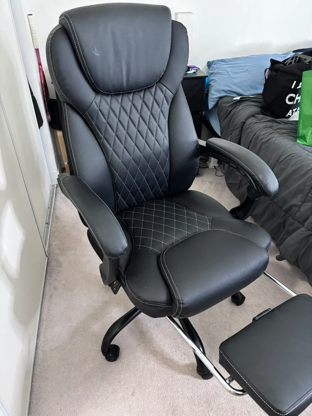 [MOVING SALE] Black Executive Office Chair with Footrest image indicator(2)