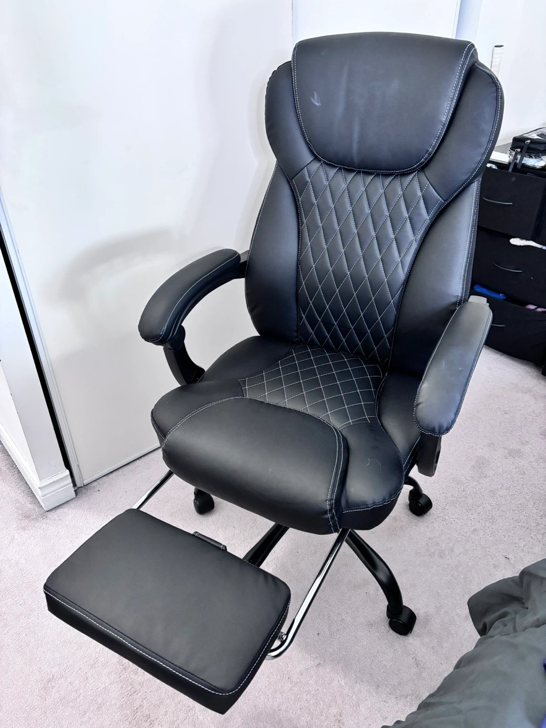[MOVING SALE] Black Executive Office Chair with Footrest - photo 3