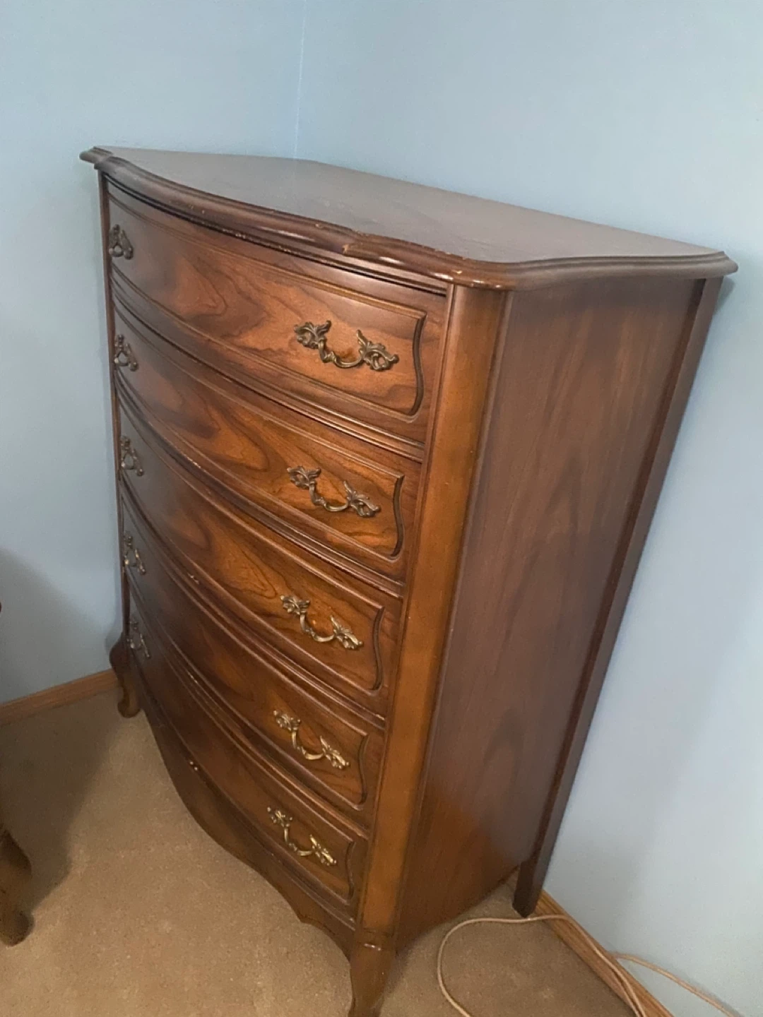 Vintage Wood Bedroom Set - Dresser, Mirror, Chest, Nightstand - photo 3