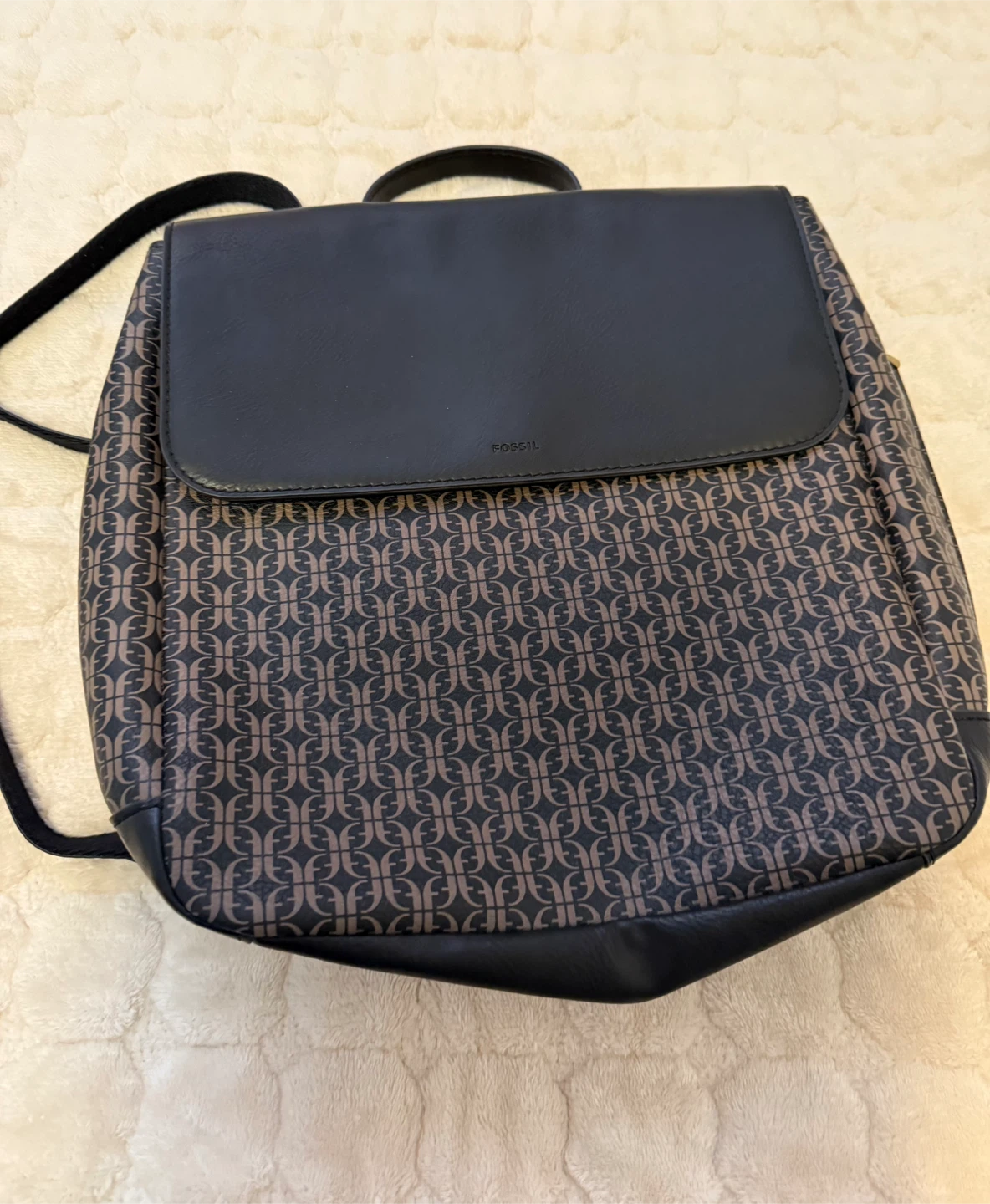 Fossil Backpack - Black and Brown Pattern