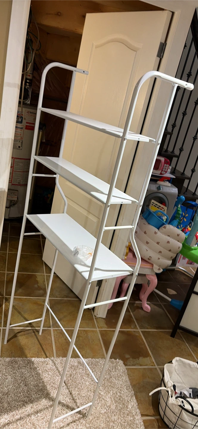 White Bathroom Shelf Unit - photo 2
