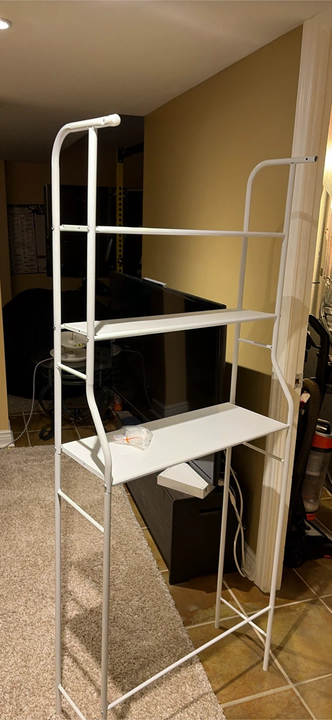 White Bathroom Shelf Unit - photo 3