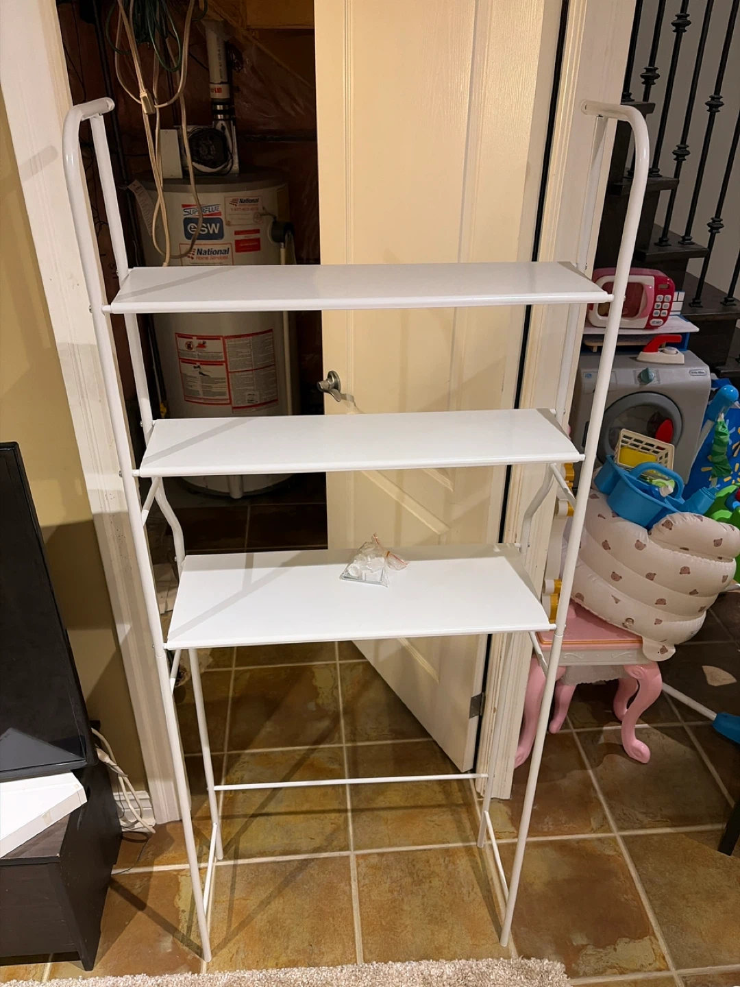 White Bathroom Shelf Unit - photo 4