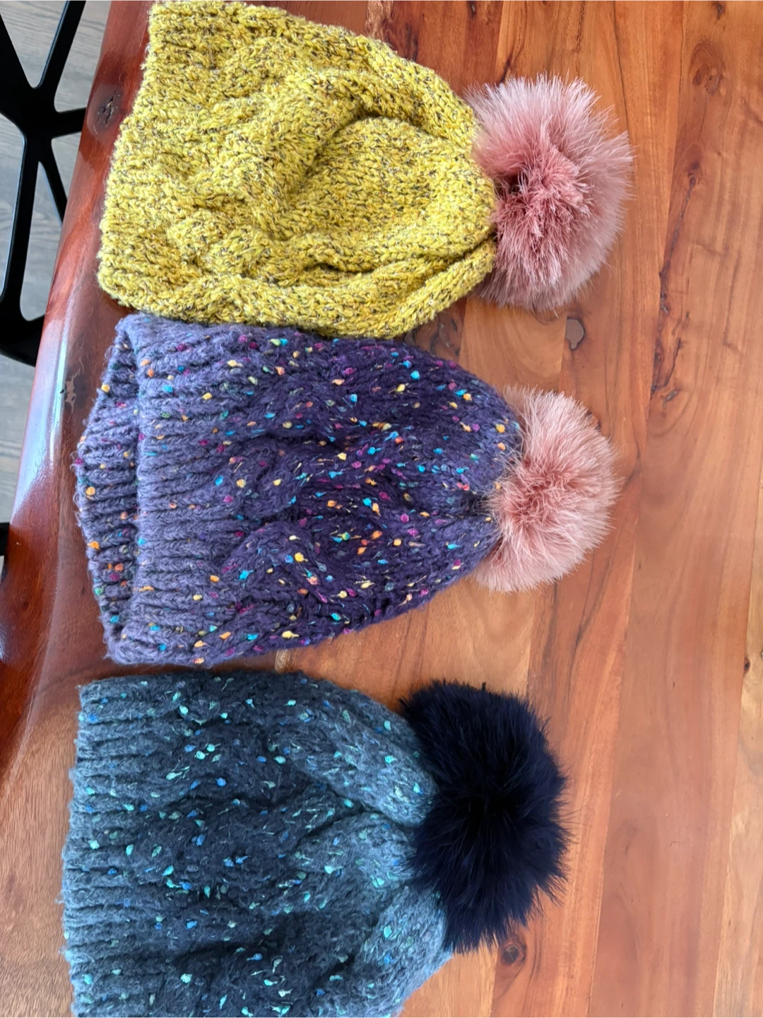 Korea Hand-Knitted Pom Pom Beanies - Made in Korea