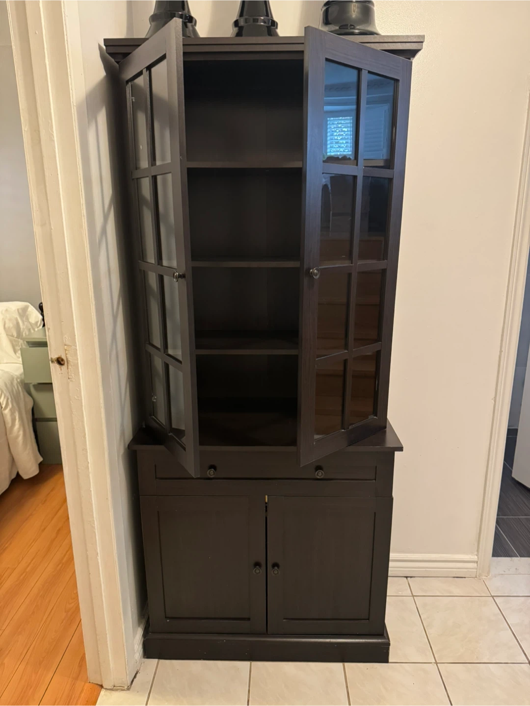 Dark Brown Display Cabinet