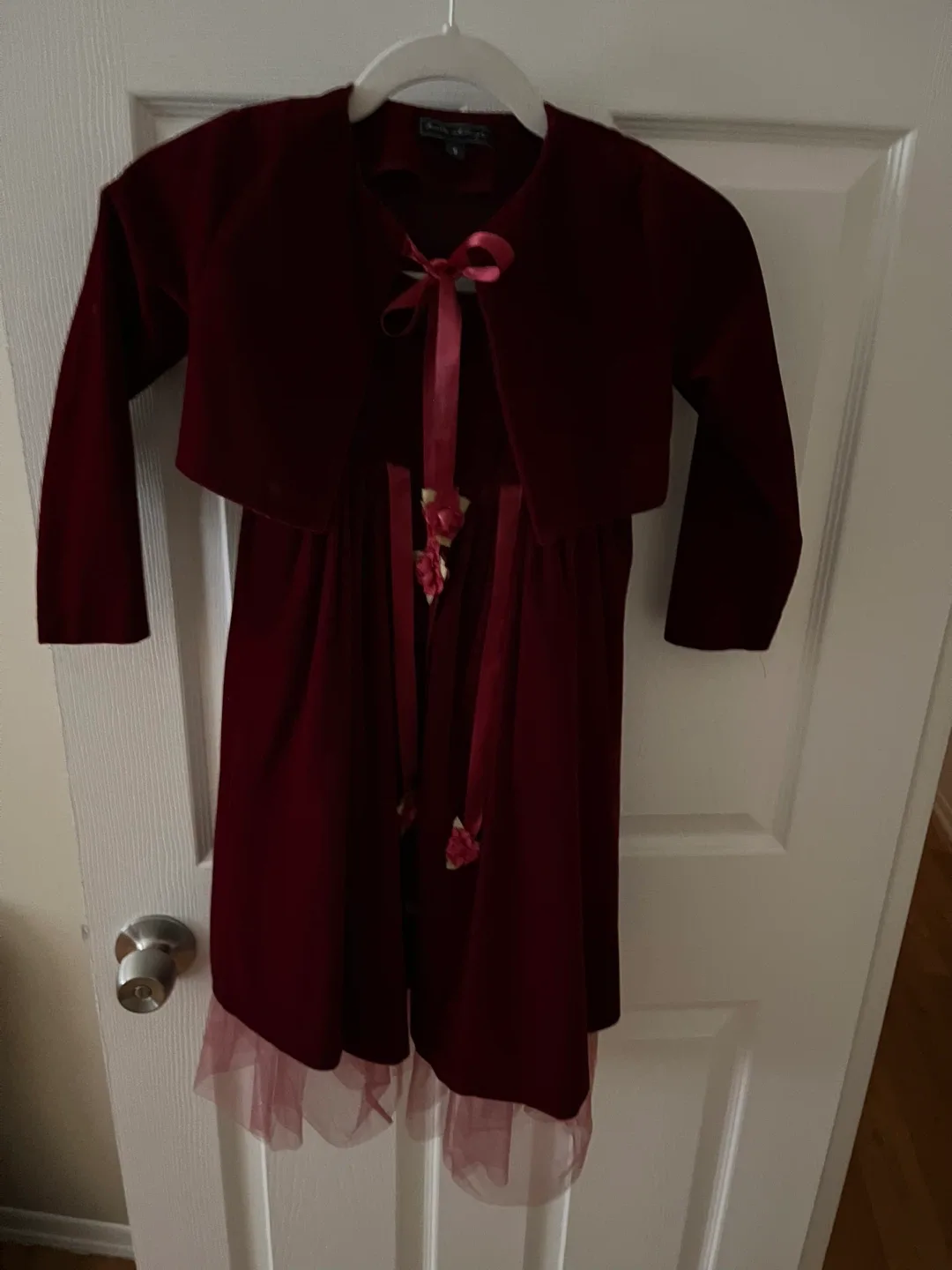 Velvet Dress with jacket child size 6 image indicator(2)