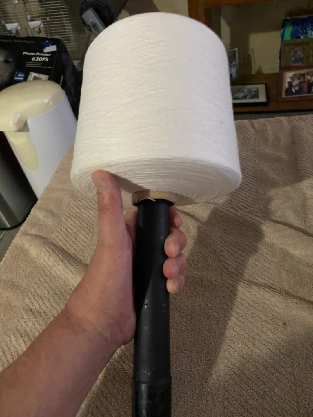 Large Cone of High End Quality White Yarn image indicator(3)