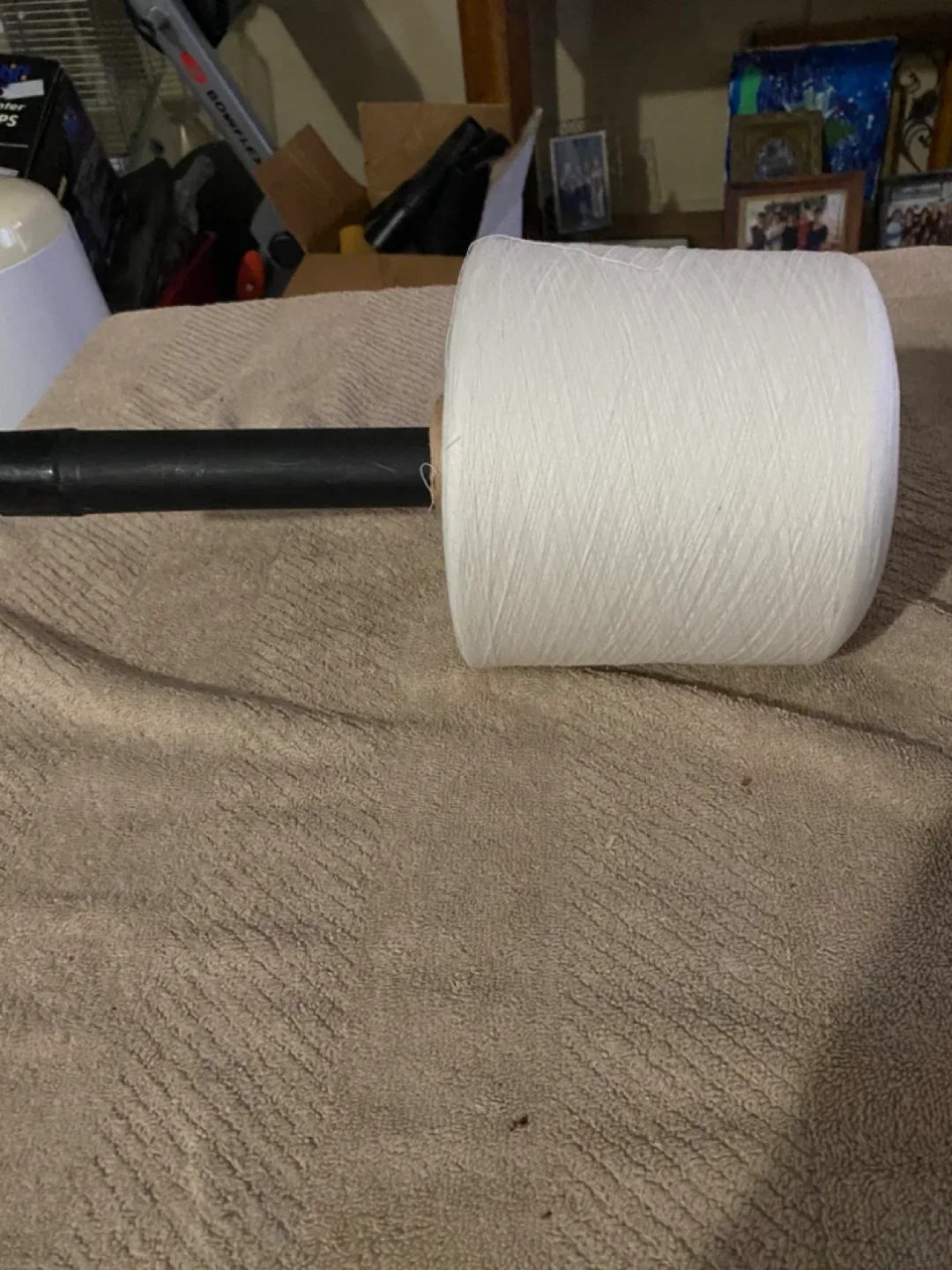 Large Cone of High End Quality White Yarn image indicator(2)