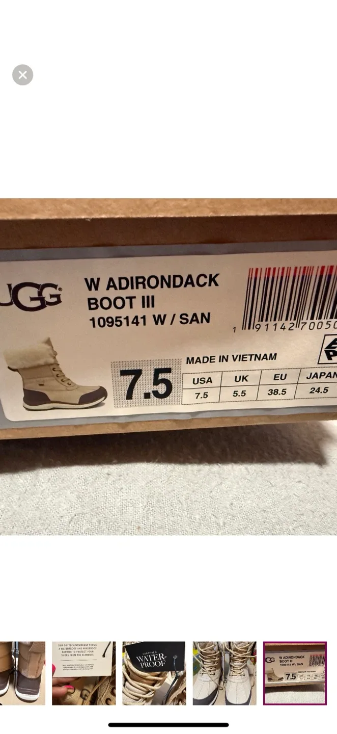 NWT UGG Adirondack III Waterproof Boot - Women's 7.5 image indicator(7)