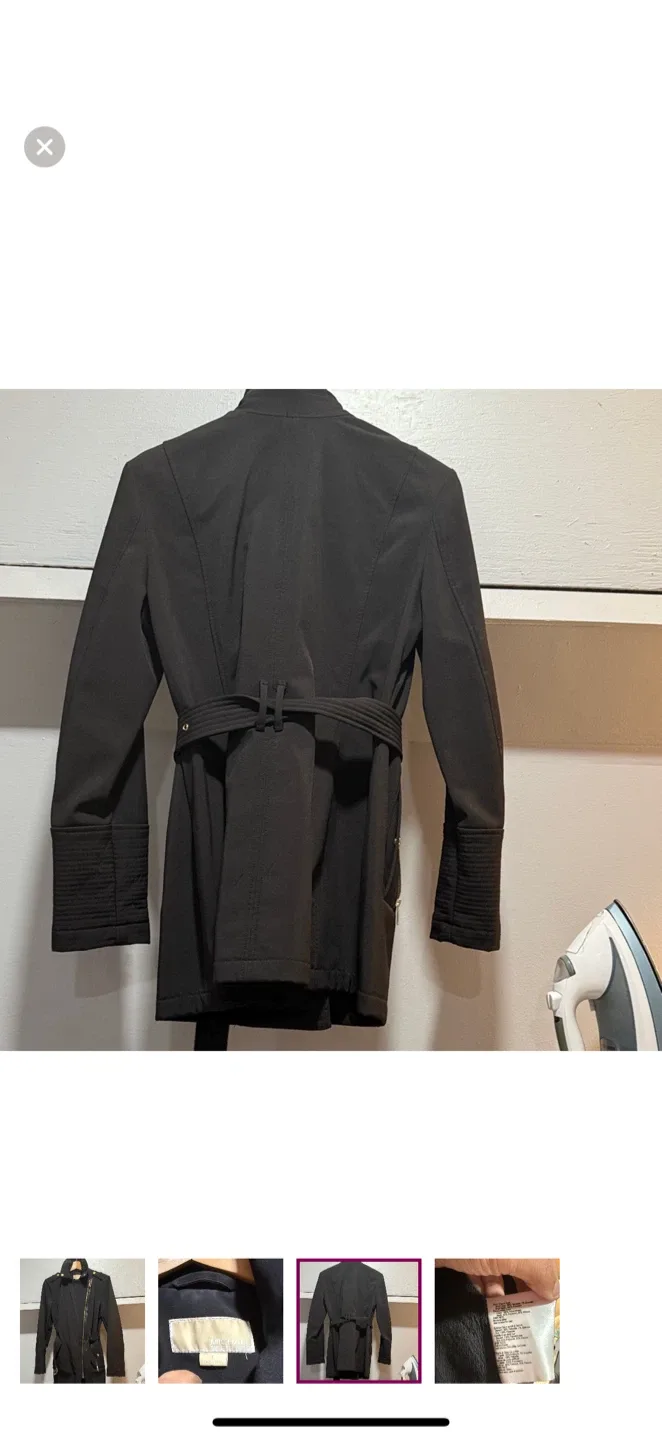 Michael Kors Black Belted Jacket - Size M image indicator(3)