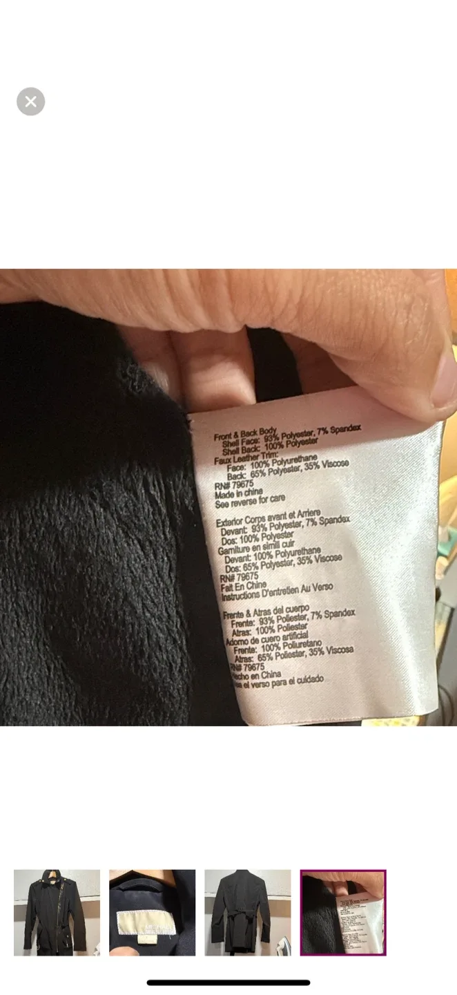 Michael Kors Black Belted Jacket - Size M image indicator(4)