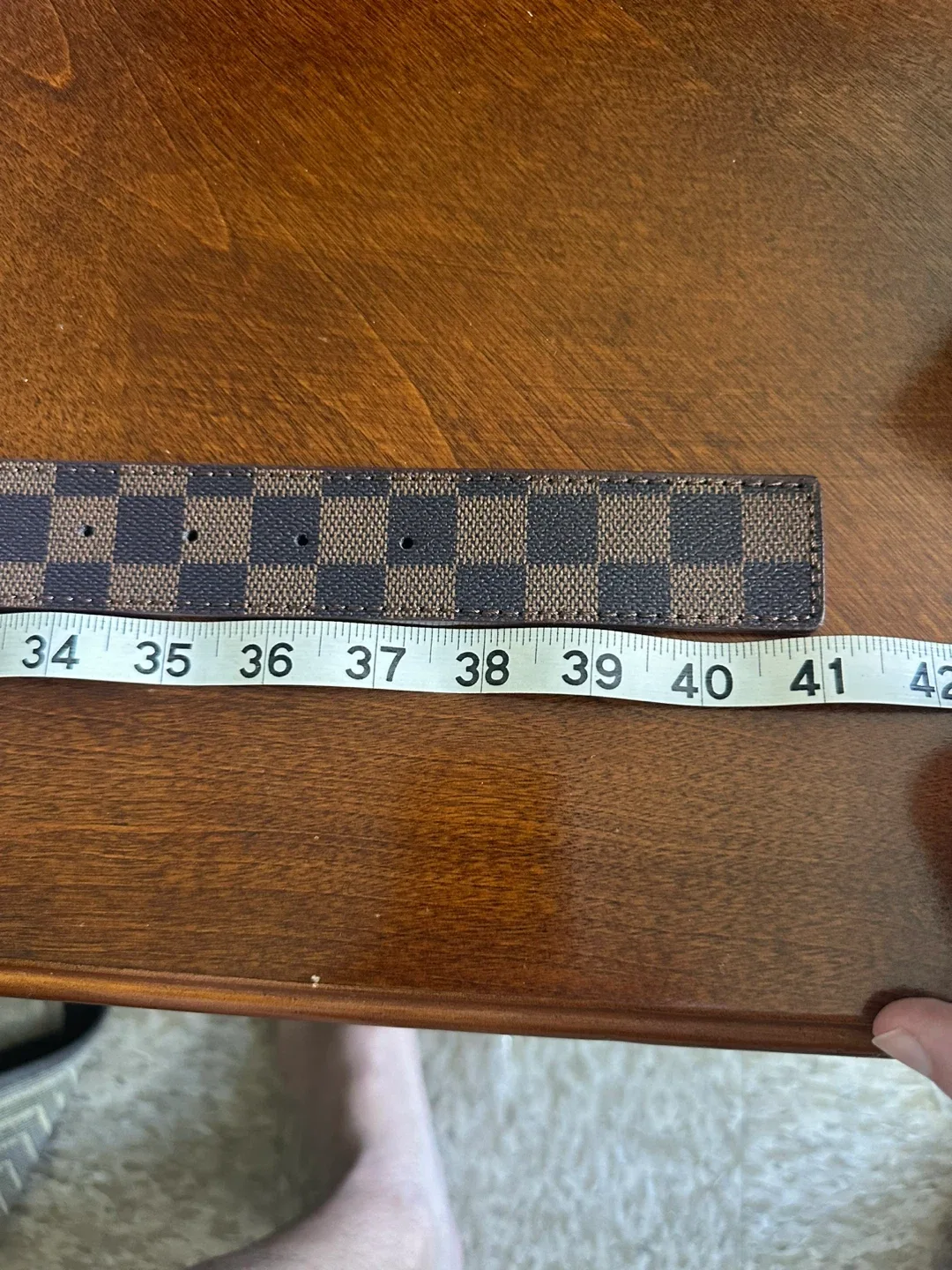 Louis Vuitton Brown Checkered Belt Size 37 image indicator(4)