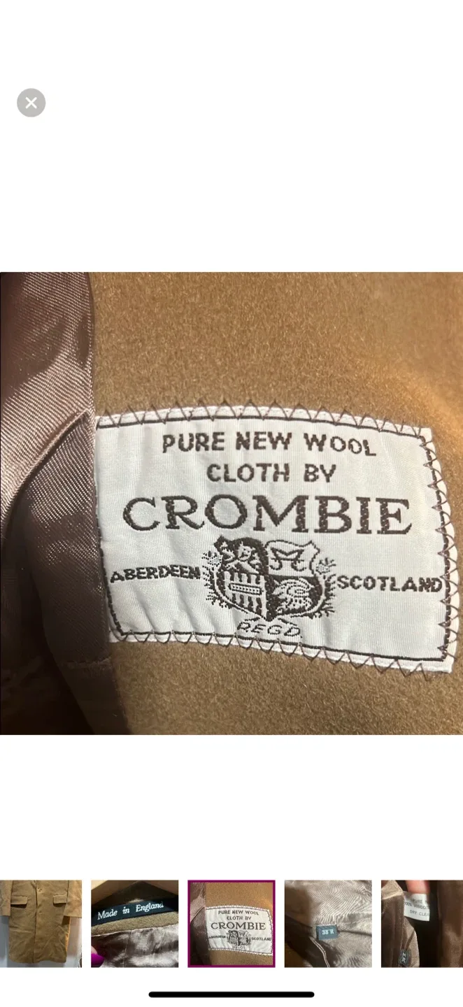 Crombie Wool Coat - Size 38R image indicator(4)