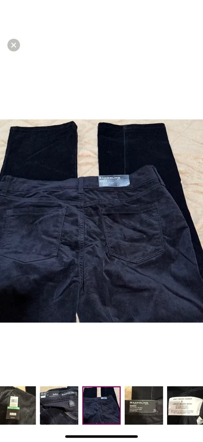 NWT Bandalino Mandie Black Corduroy Pants - Size 8 image indicator(4)