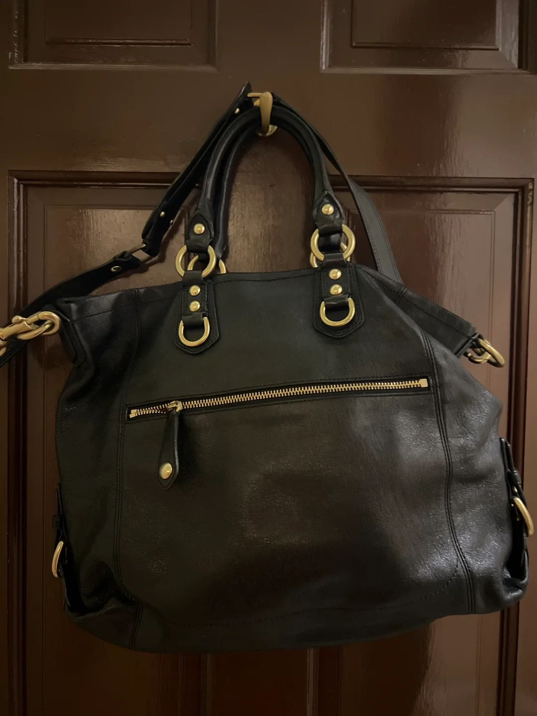 Coach Black Leather Satchel image indicator(2)