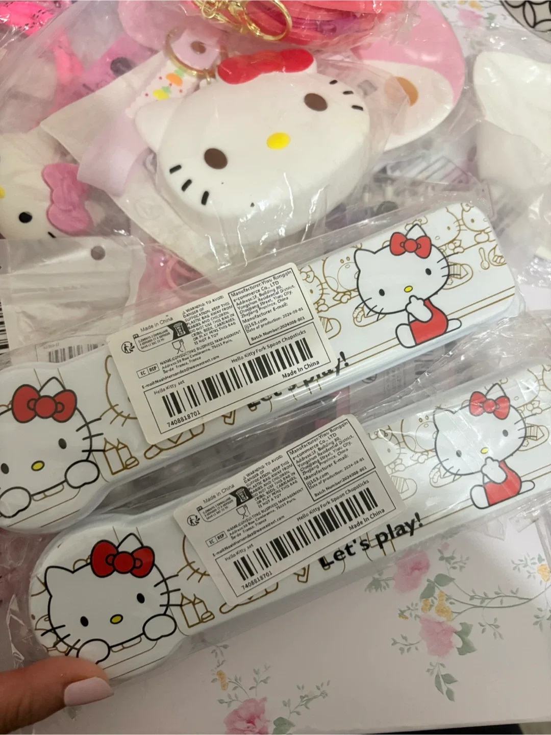 Hello Kitty Fork Spoon Chopsticks Set image indicator(4)