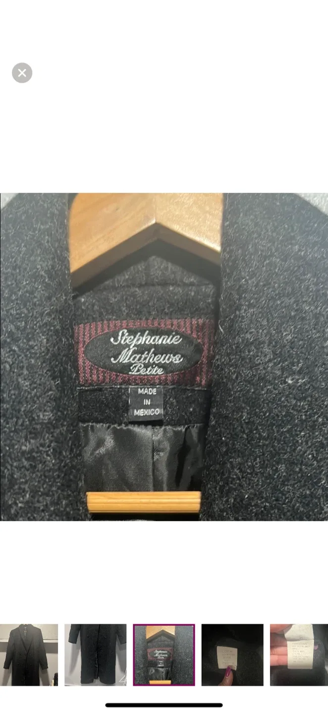 Stephanie Matthews Petite Black Coat Size 10P image indicator(4)