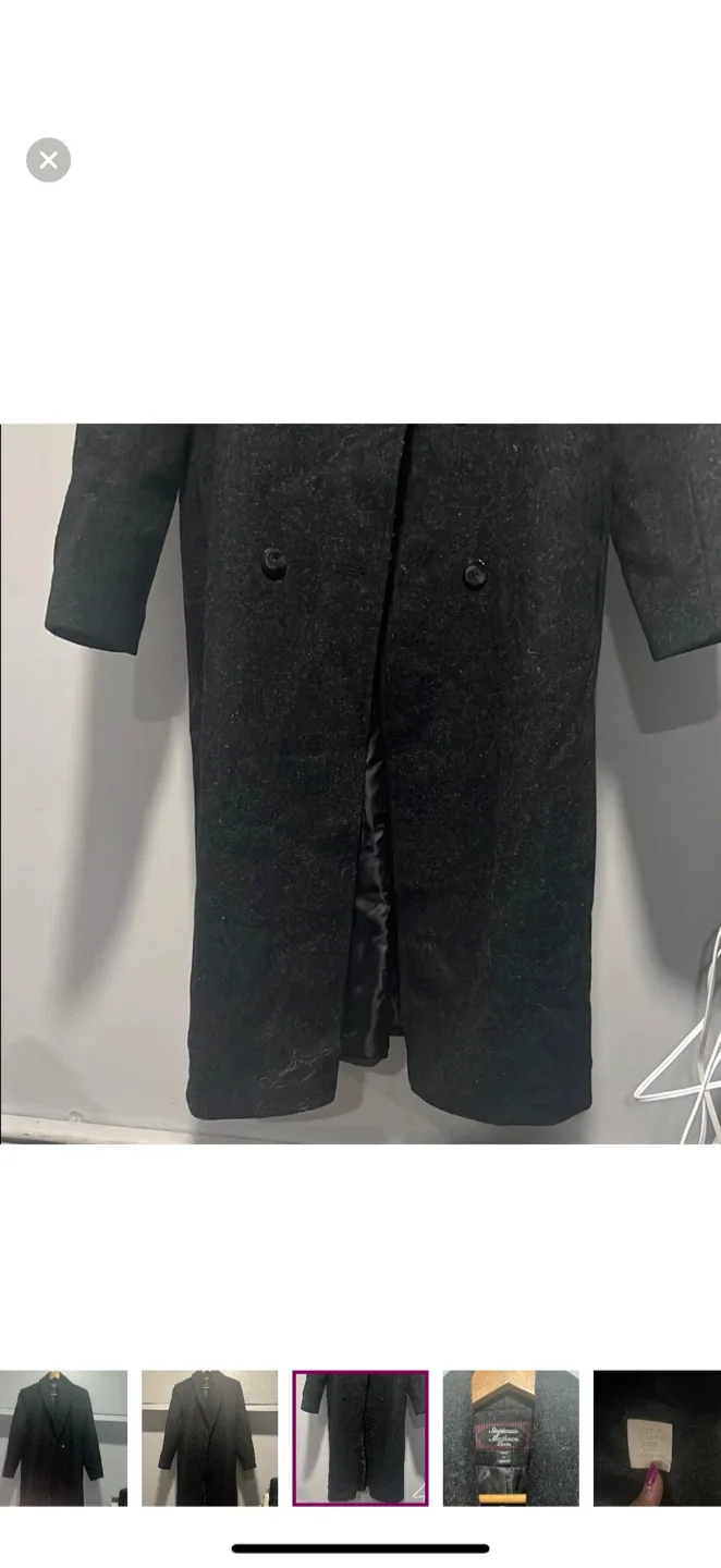Stephanie Matthews Petite Black Coat Size 10P image indicator(3)
