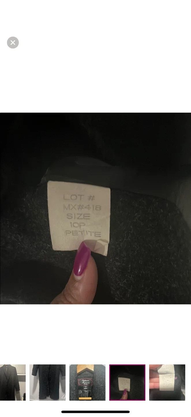 Stephanie Matthews Petite Black Coat Size 10P image indicator(5)