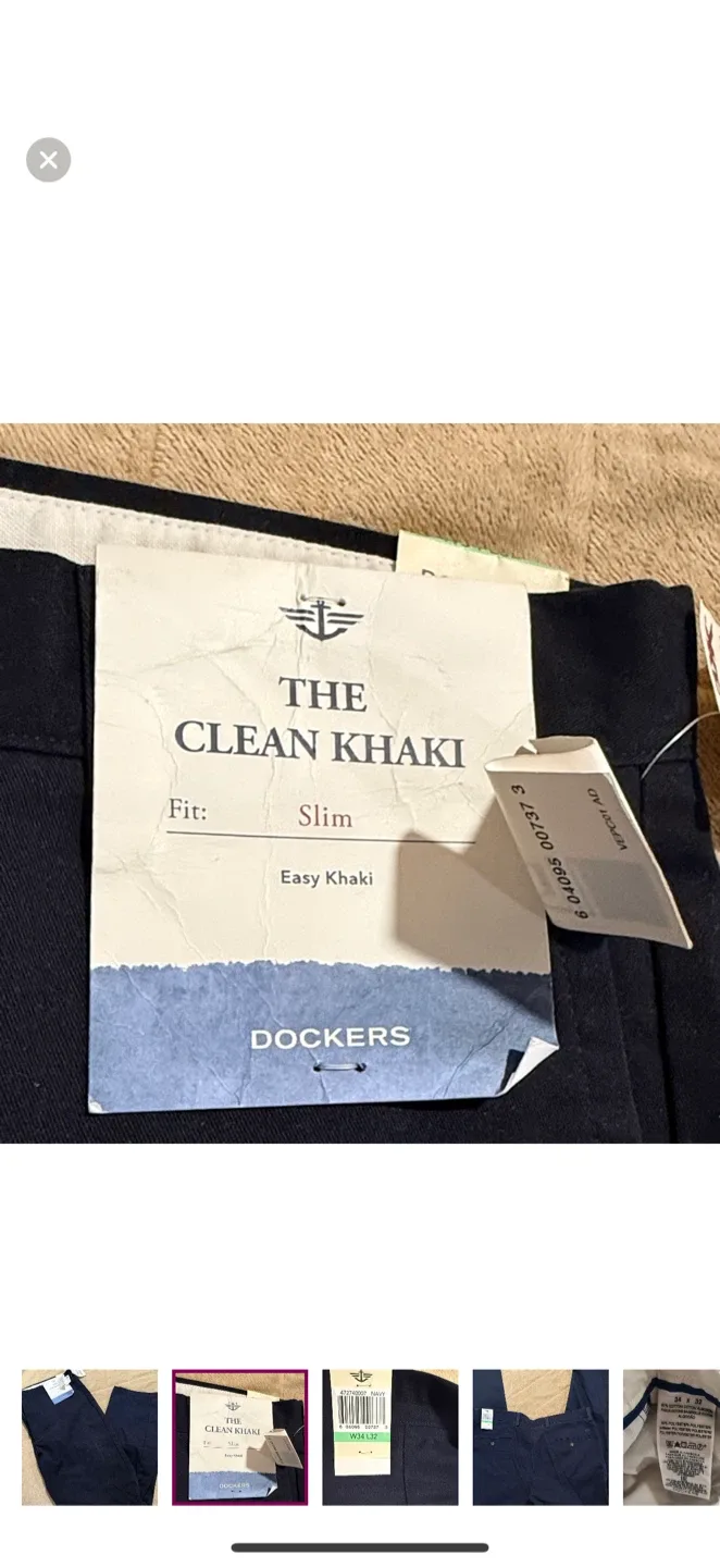 NWT Dockers The Clean Khaki Slim Fit - 34x32 image indicator(2)