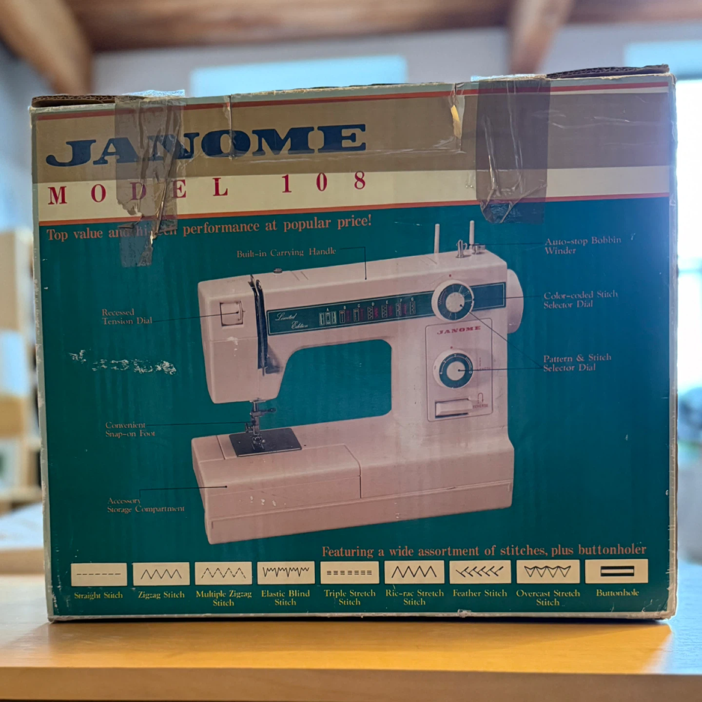 Janome Model 108 Sewing Machine with Box - photo 2