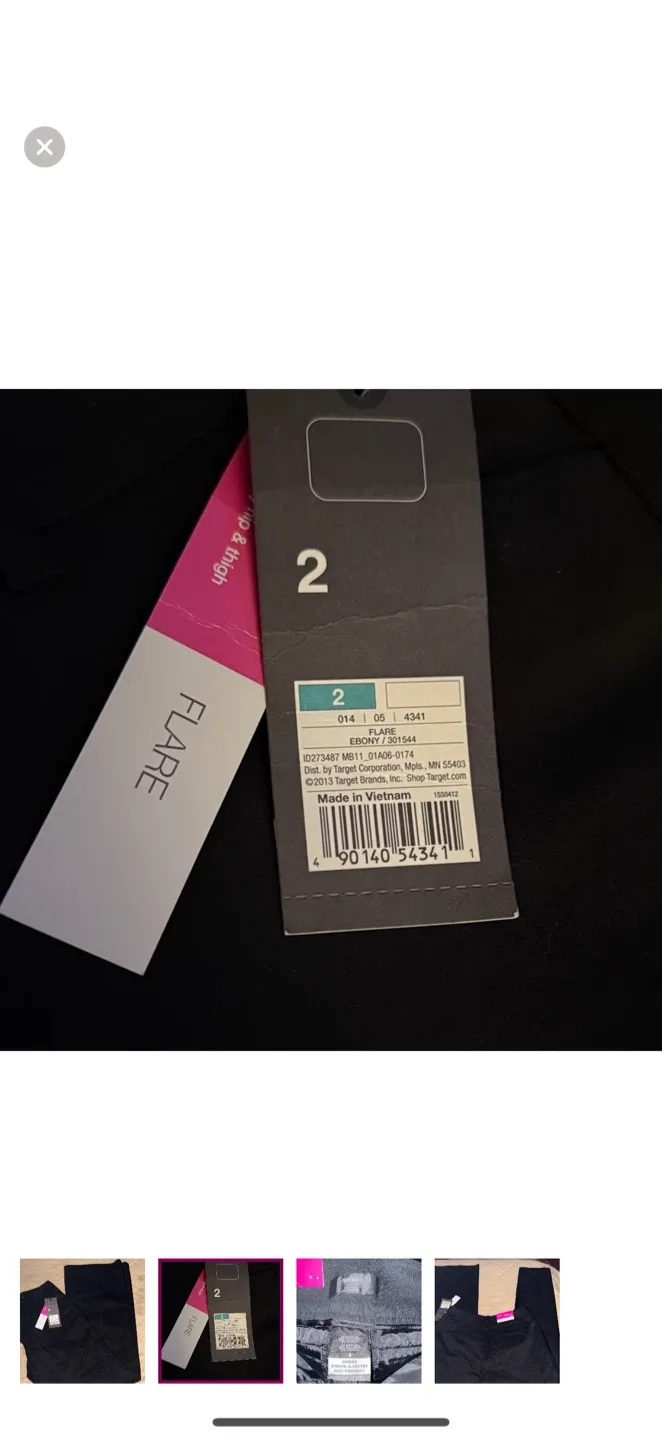 NWT Mossimo Flare Black Pants - Size 2 image indicator(2)