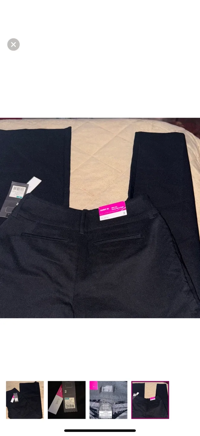 NWT Mossimo Flare Black Pants - Size 2 image indicator(4)