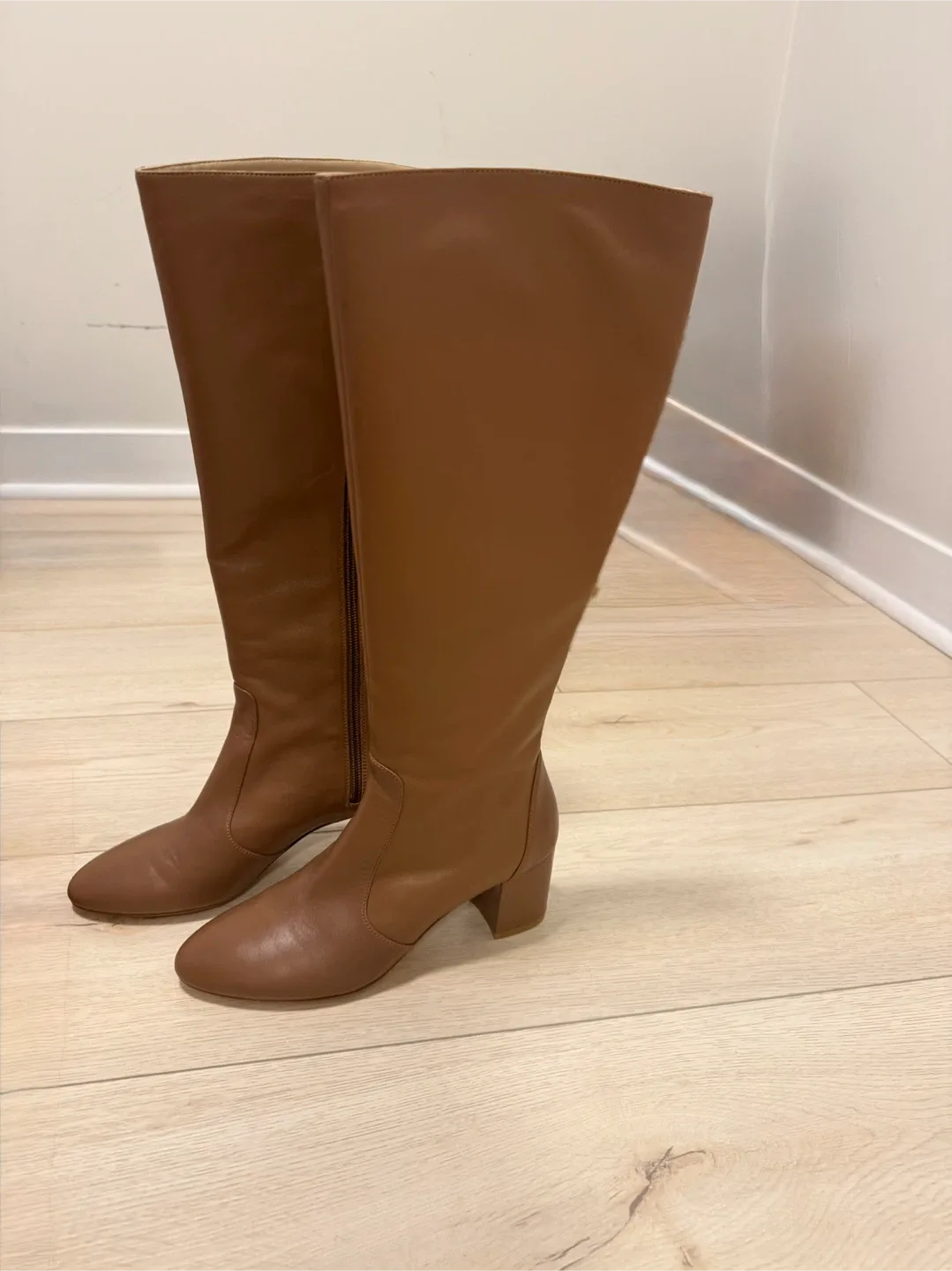 Brand new Stuart Weitzman Brown Leather Knee High Boots image indicator(2)