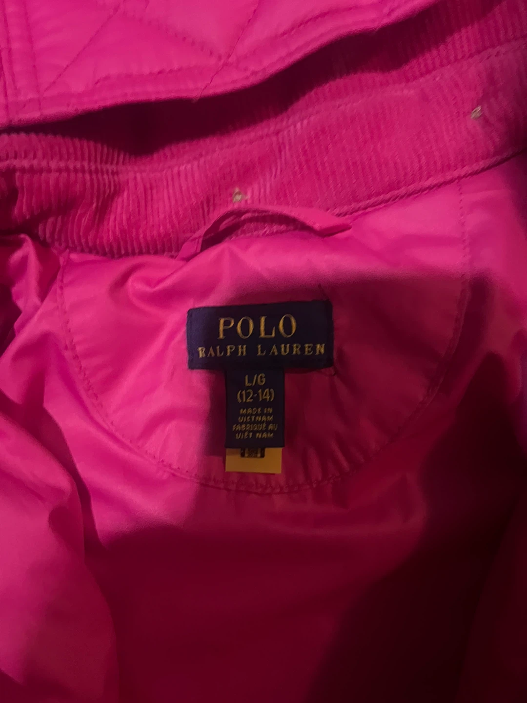 Polo Ralph Lauren Pink Quilted Jacket L/G (12-14) - photo 3