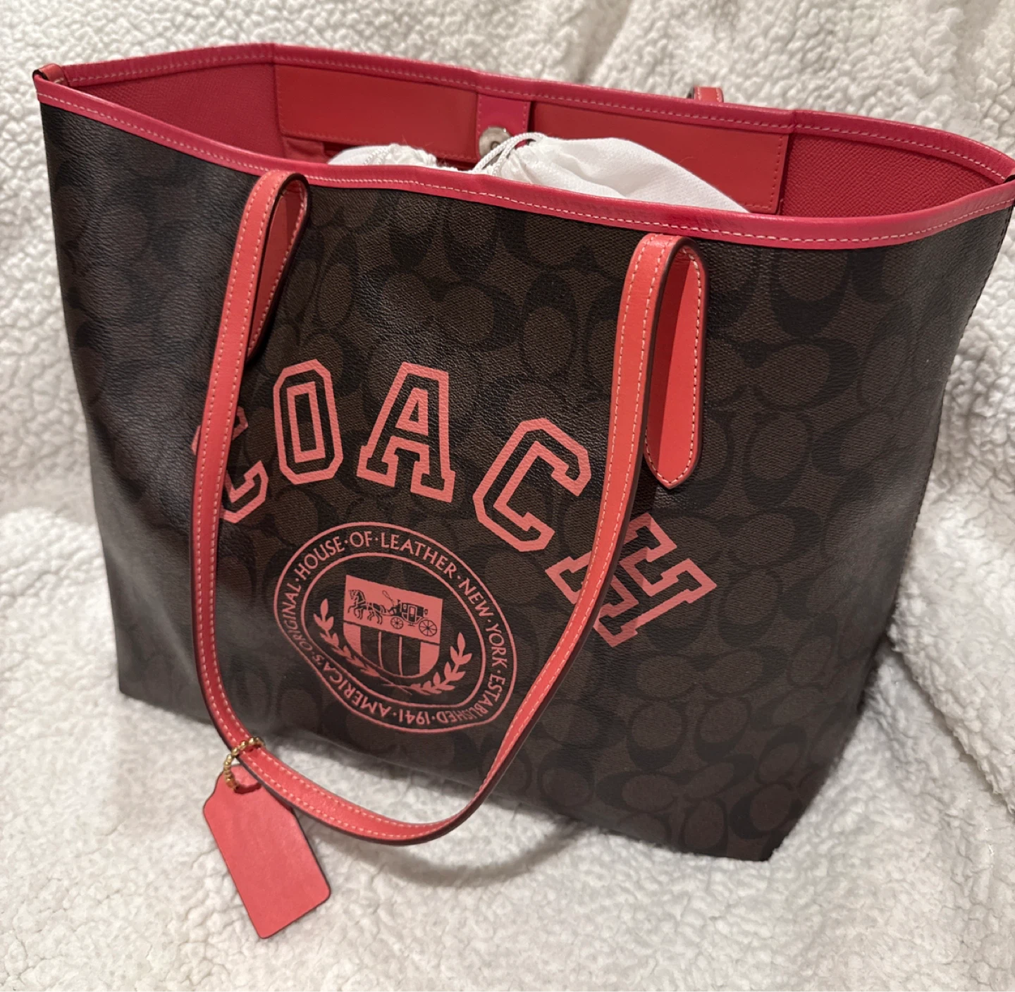 Coach Tote Bag - Brown & Pink
