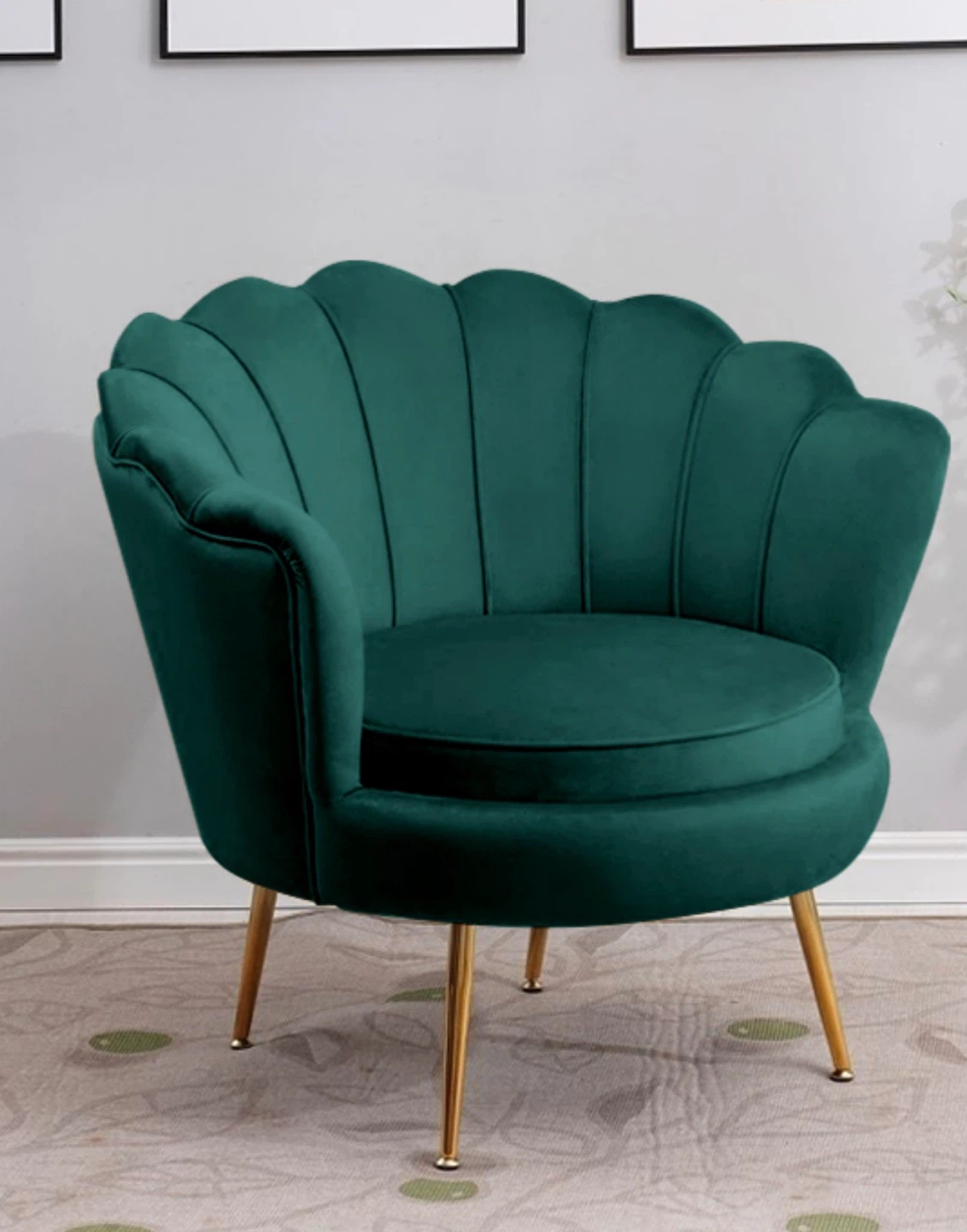 ifurniture Evelyn Curved Flared Armchair - Green