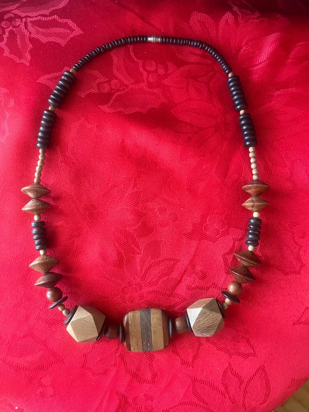 Wooden beaded necklace