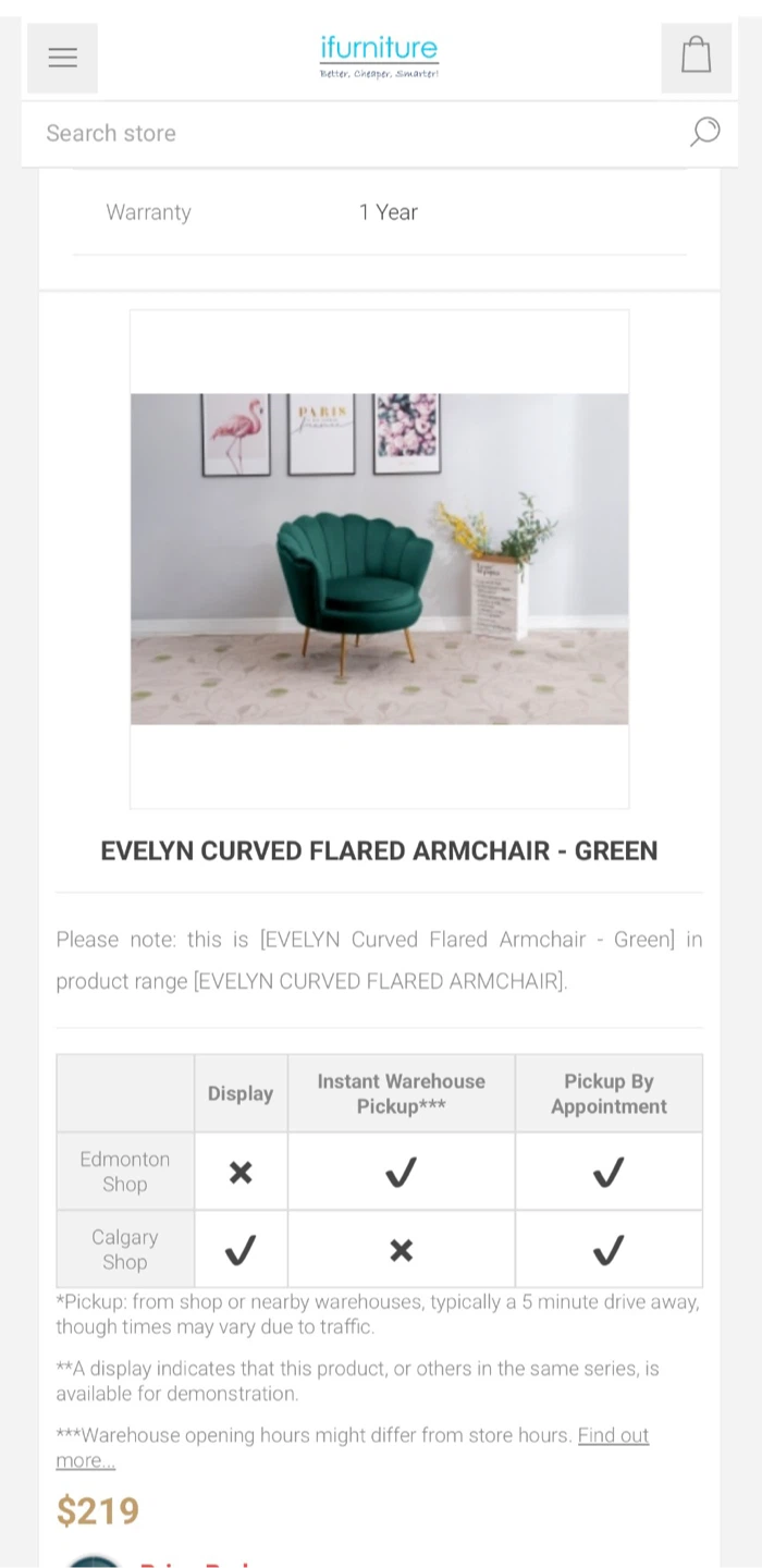 ifurniture Evelyn Curved Flared Armchair - Green - photo 2