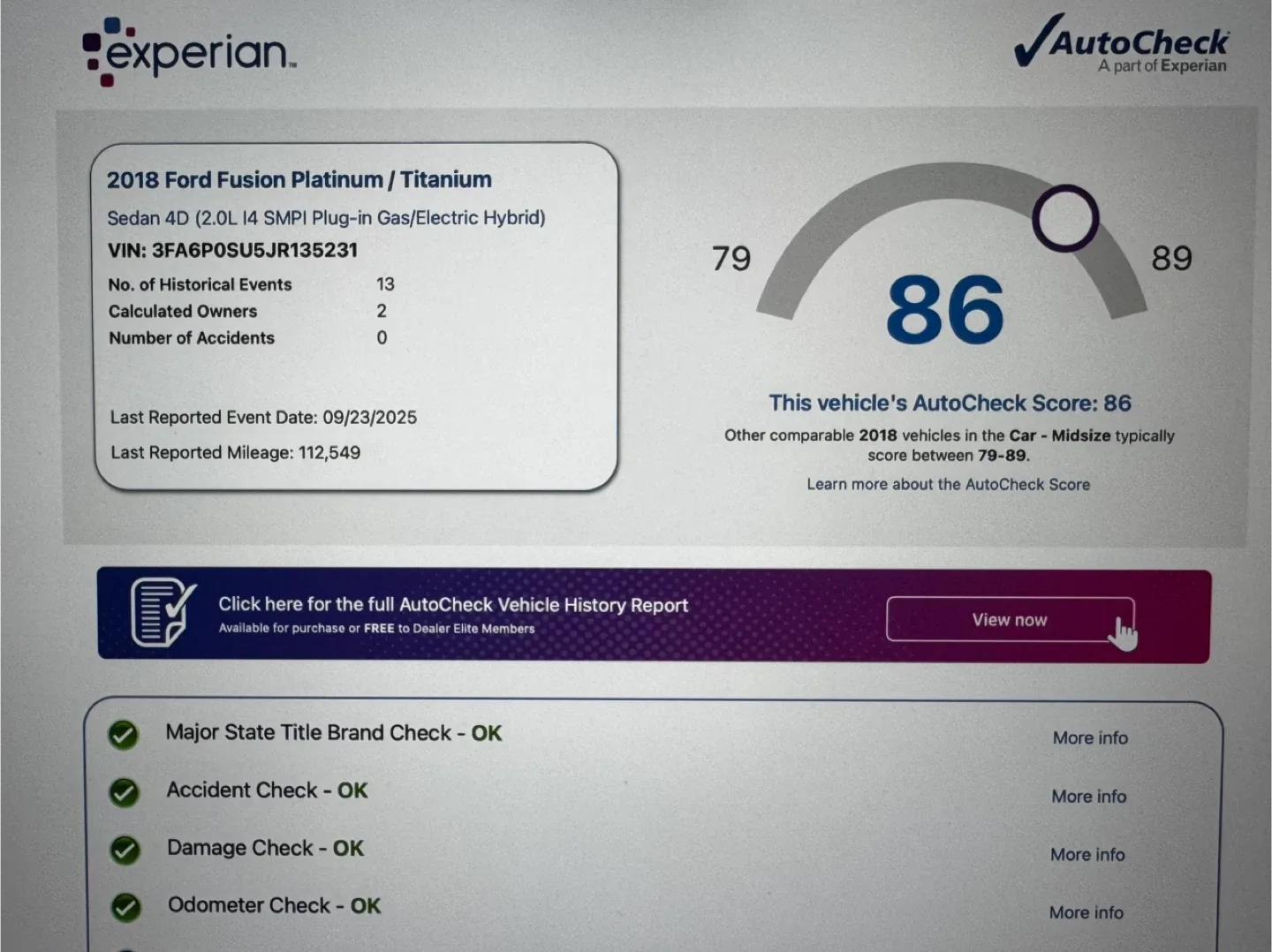 Ford Fusion Plug-in Hybrid Titanium 2018 image indicator(8)