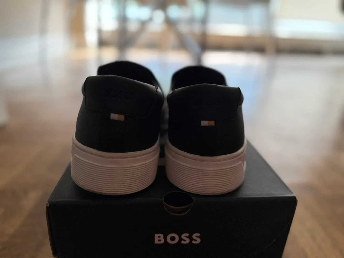 Hugo Boss Black Leather Slip-On Sneakers - Size 43 (US 10) image indicator(4)