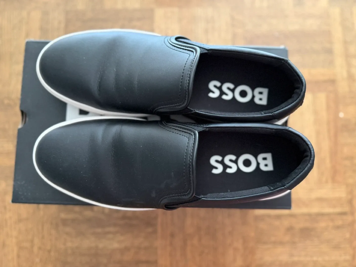 Hugo Boss Black Leather Slip-On Sneakers - Size 43 (US 10) image indicator(3)