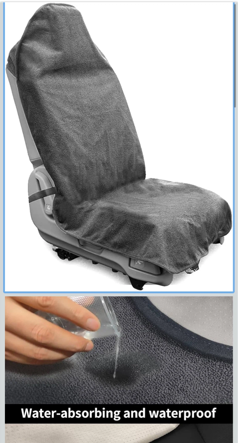 Grey Car Seat Cover - Waterproof & Easy Storage