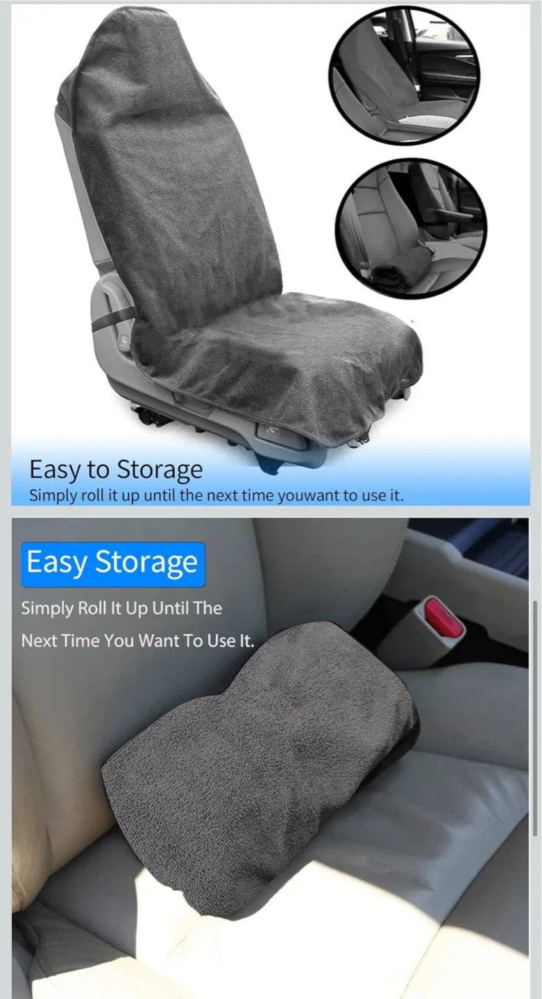 Grey Car Seat Cover - Waterproof & Easy Storage image indicator(5)