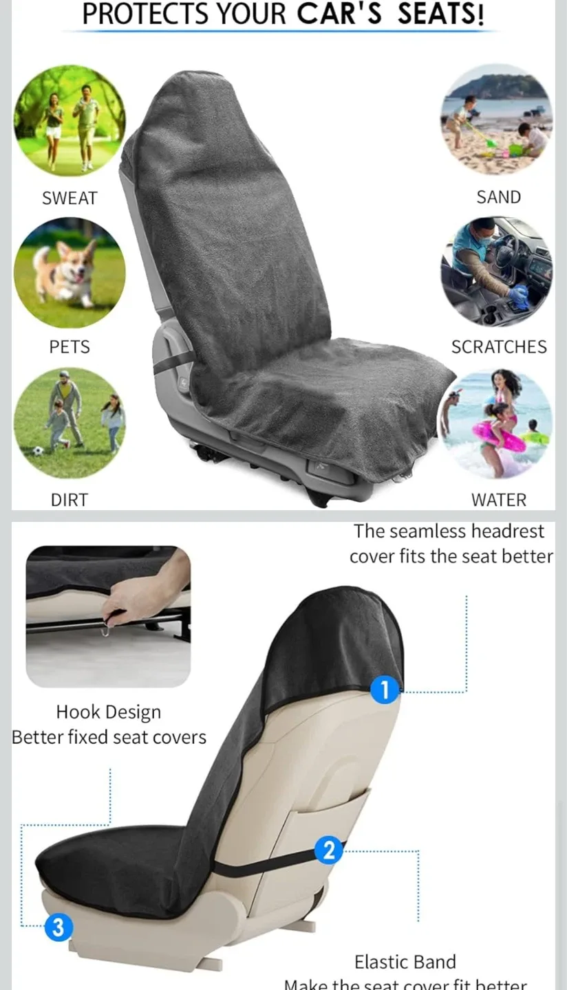 Grey Car Seat Cover - Waterproof & Easy Storage image indicator(6)